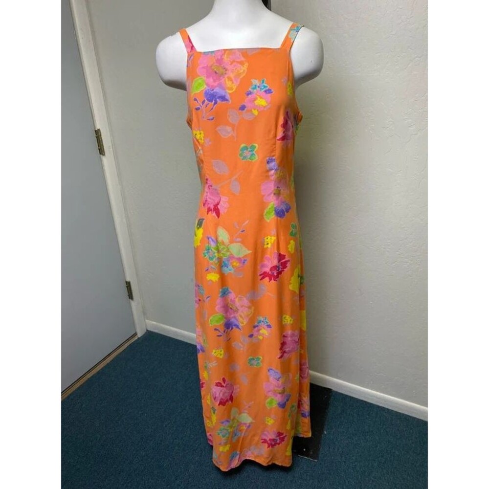 Be Smart  Multicolor Floral A-Line Long Summer dress 7/8 Square Neck Sleeveless
